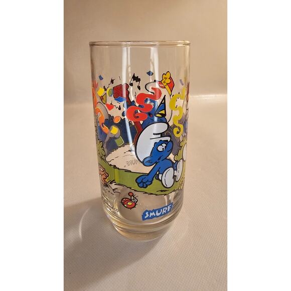 Vintage 1983 Smurfs Harmony Smurf Collectable Glass - Picture 3 of 5